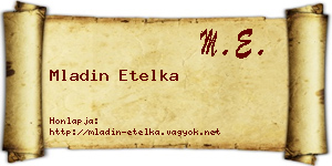 Mladin Etelka névjegykártya